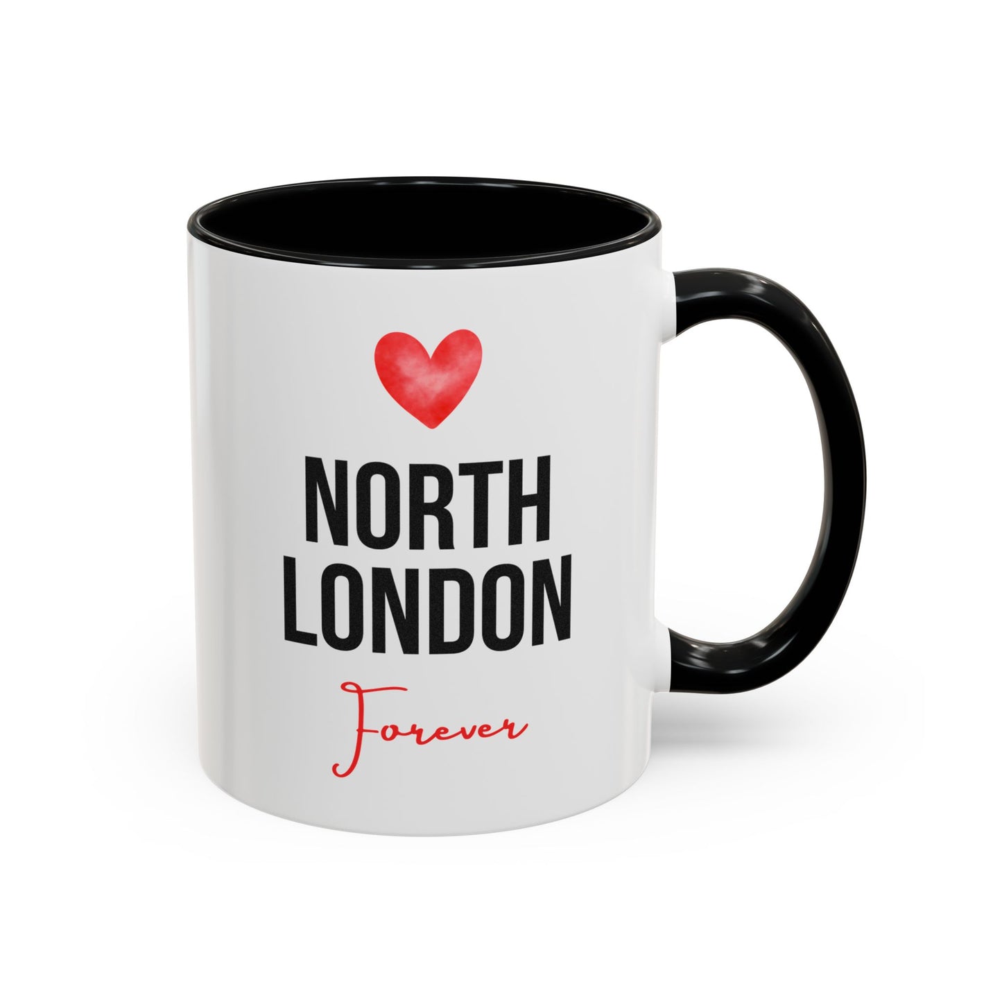 North London Forever Mug – Red Heart Football Coffee Cup (11oz)