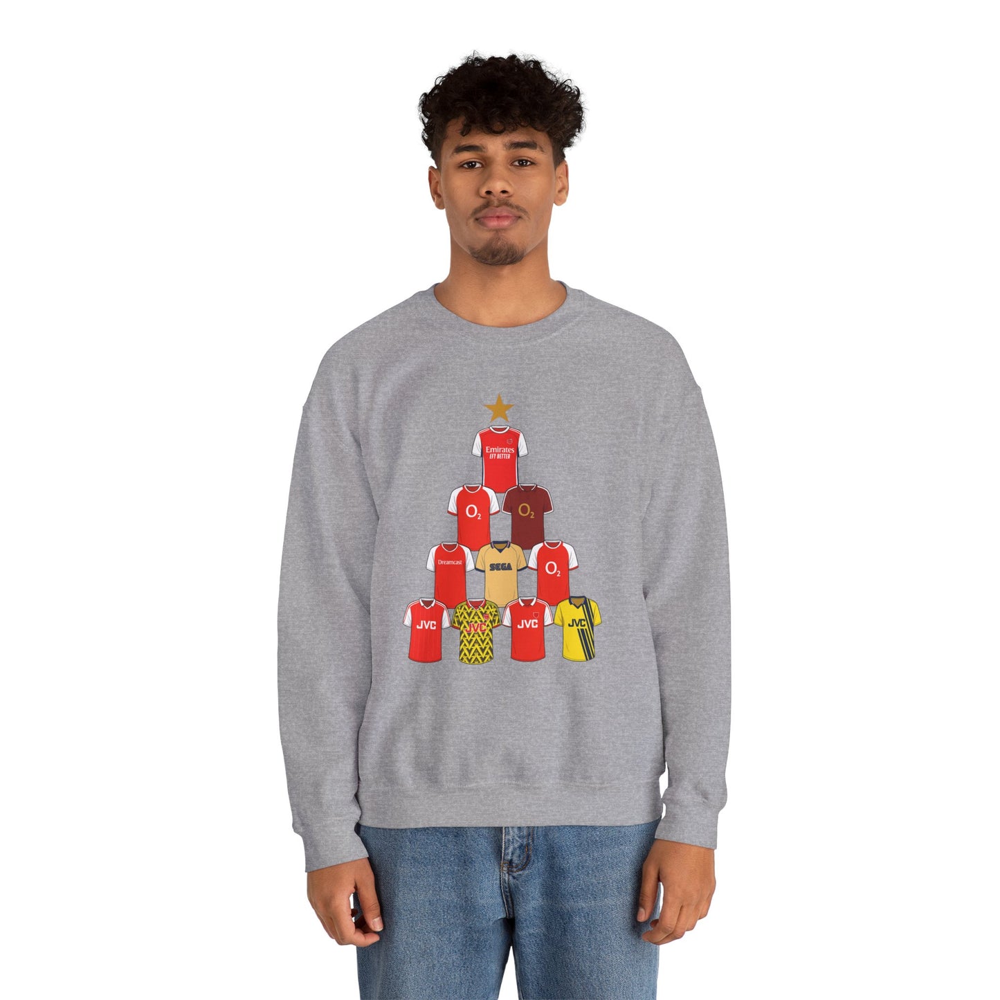 Football Jersey Christmas Tree Sweatshirt — Retro Kit Holiday Crewneck