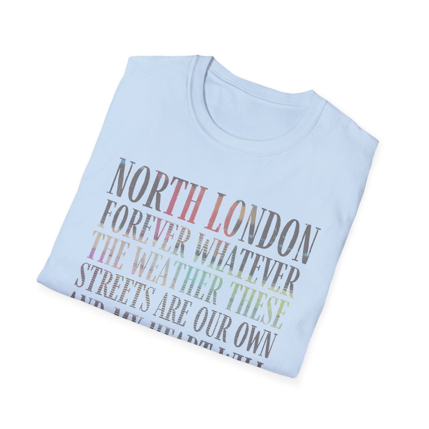 North London Typography T-Shirt — Pastel Lyrics Tee