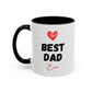 Best Dad Ever Accent Coffee Mug — Heart Design Father's Day Gift