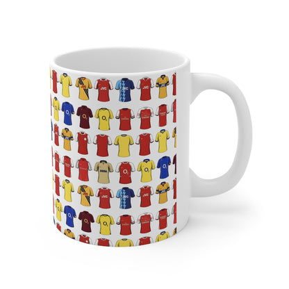 Arsenal Soccer Jersey Pattern Ceramic Coffee Mug — 11oz