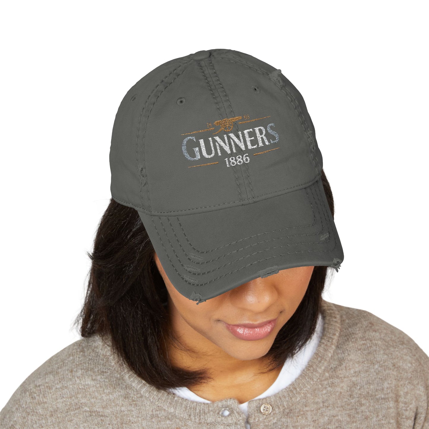 Embroidered "Gunners 1886" Distressed Dad Hat