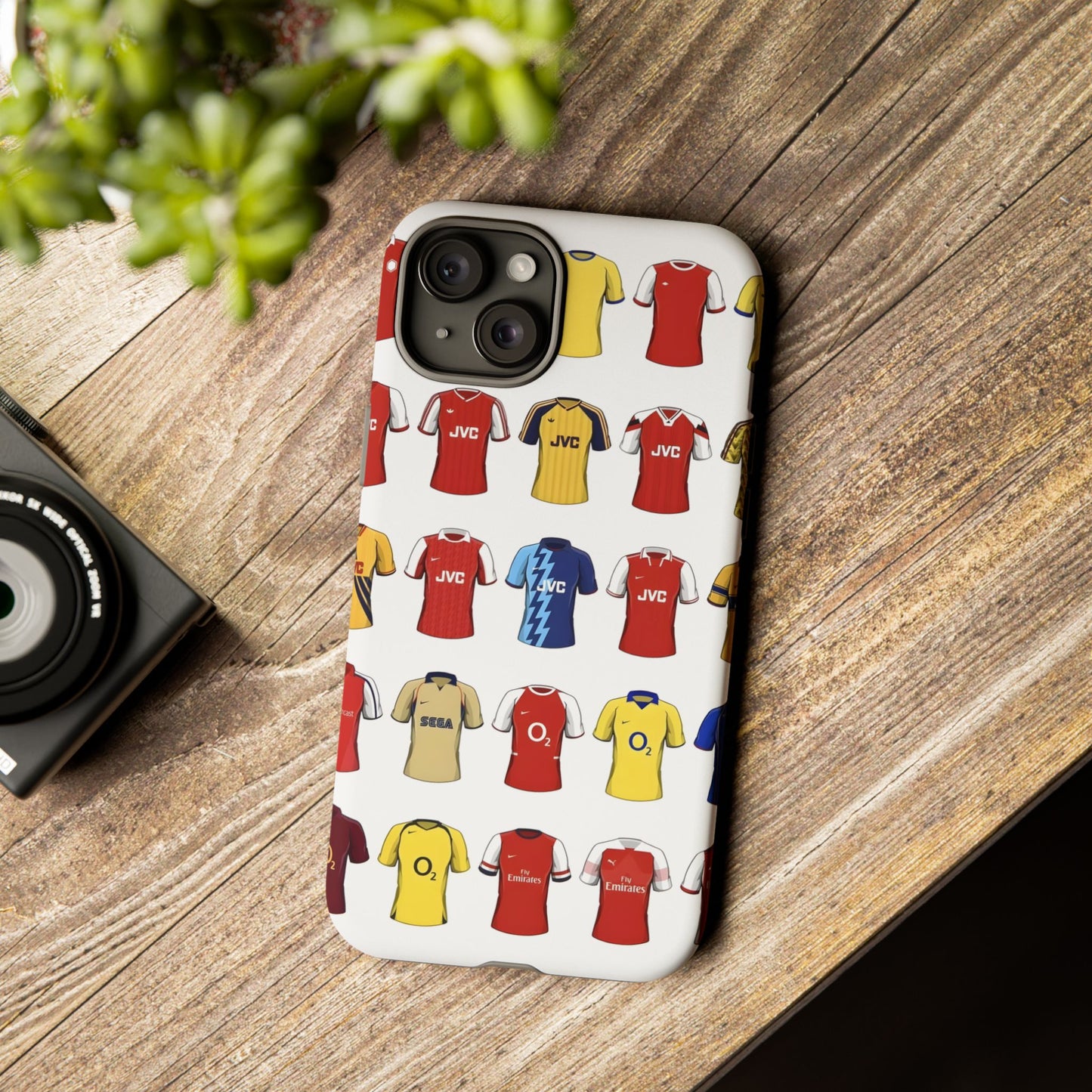 Arsenal Football Jersey Pattern Phone Case – Vintage Kit Collage Tough Cases