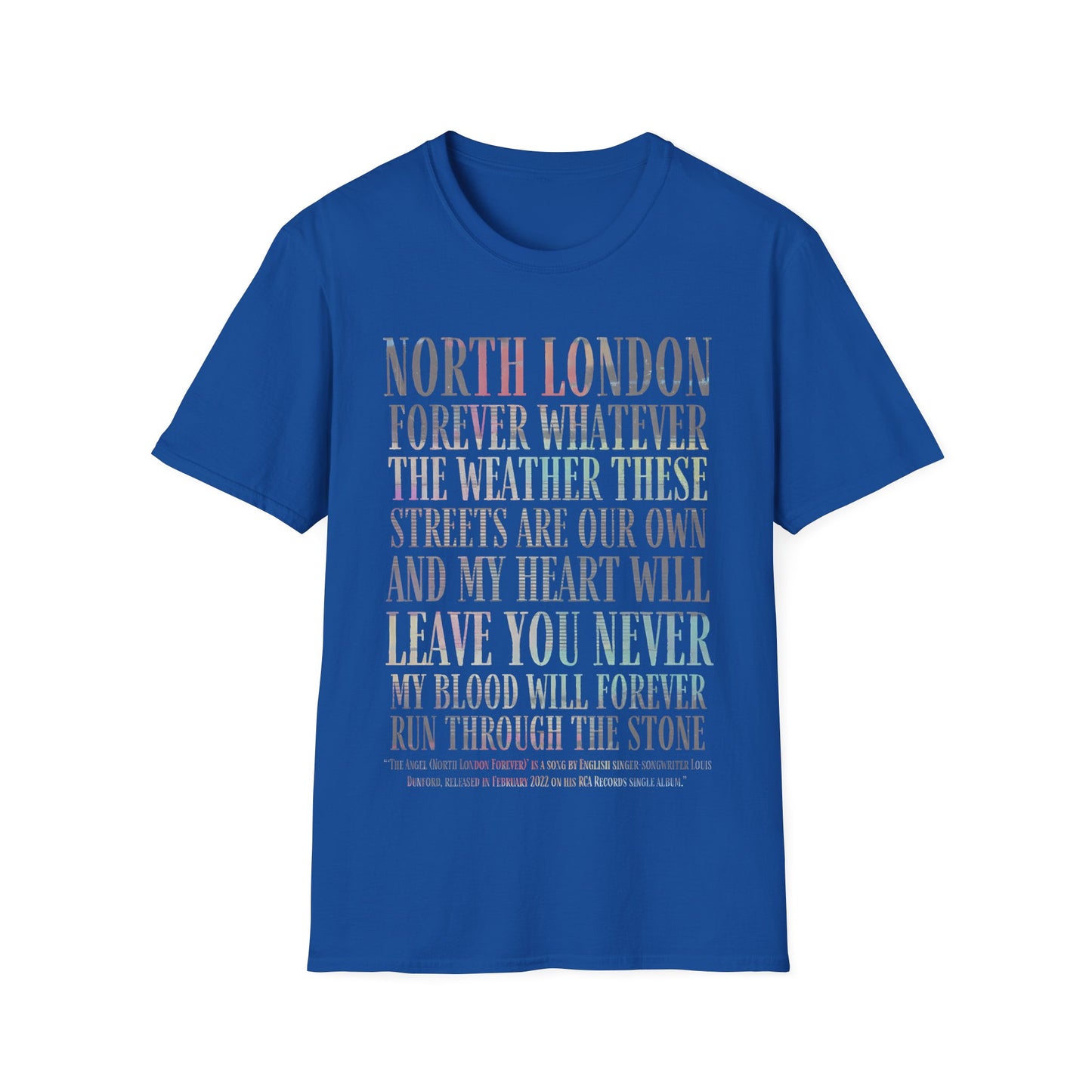 North London Typography T-Shirt — Pastel Lyrics Tee