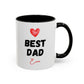 Best Dad Ever Accent Coffee Mug — Heart Design Father's Day Gift