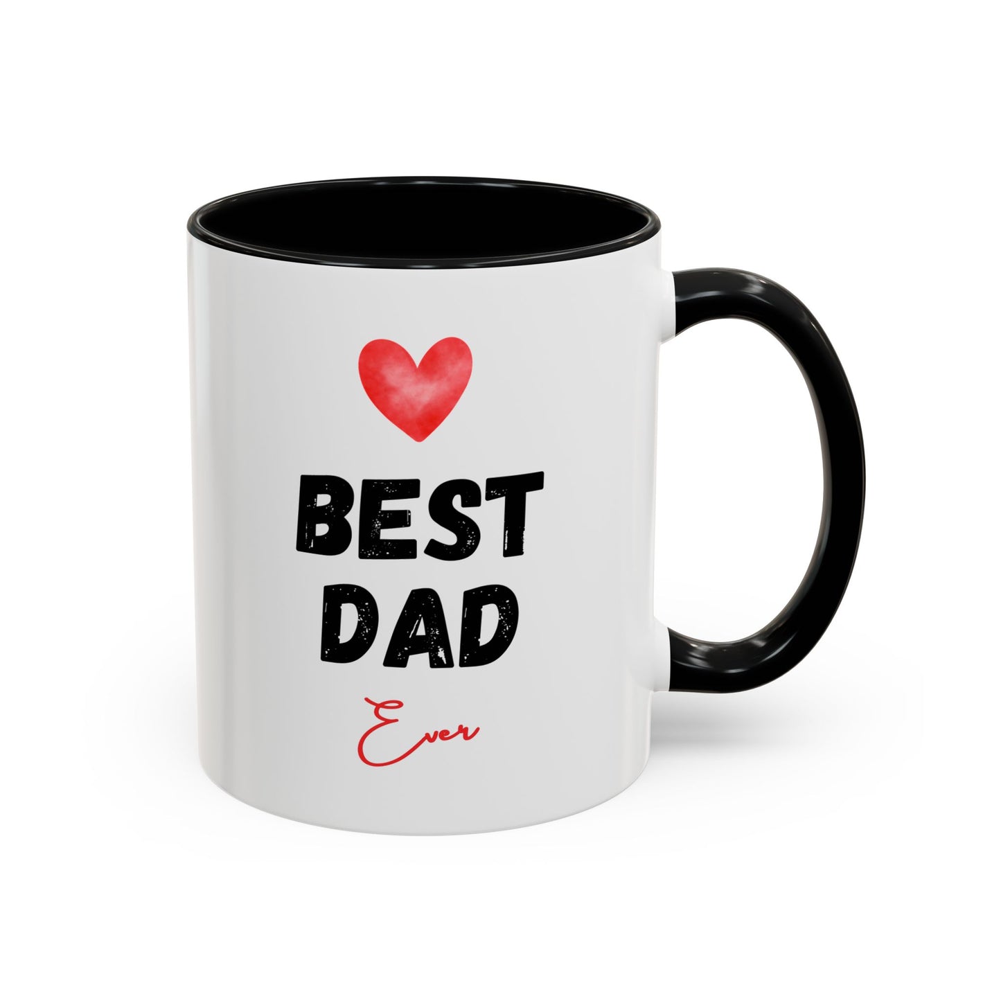 Best Dad Ever Accent Coffee Mug — Heart Design Father's Day Gift