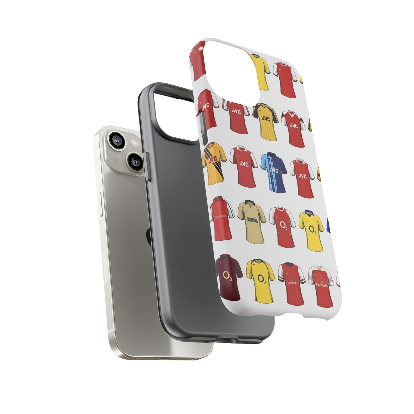 Arsenal Football Jersey Pattern Phone Case – Vintage Kit Collage Tough Cases