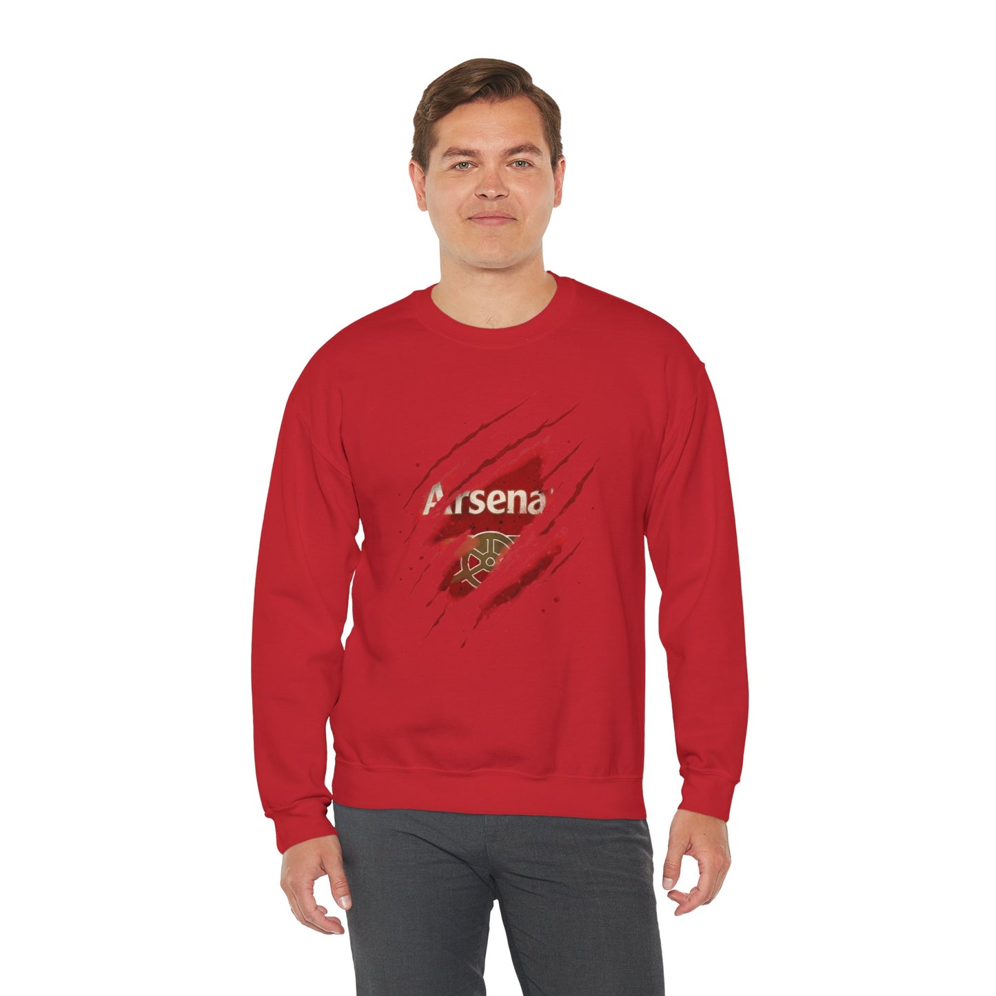 Arsenal Ripped Logo Crewneck Sweatshirt — Football Fan Pullover