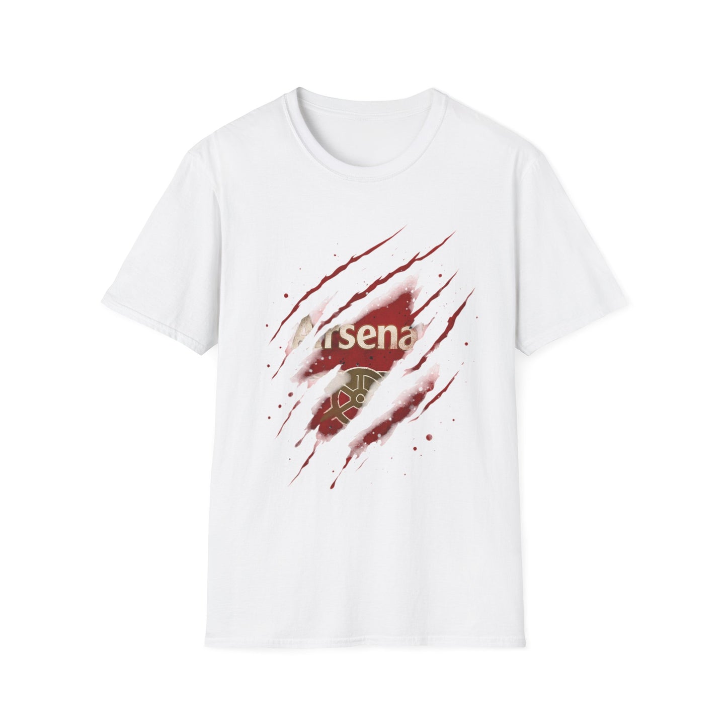 Arsenal Ripped Claw “Red Blood” Tee – Hidden Badge Vintage Effect T-Shirt