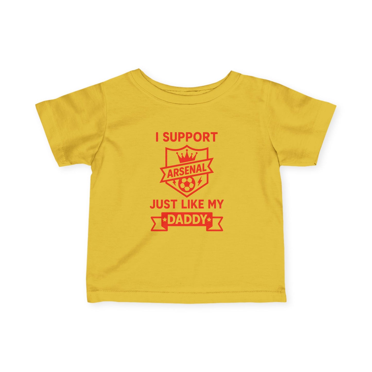 Infant Tee — “I Support Arsenal Just Like Daddy’s” Baby Football Fan Shirt