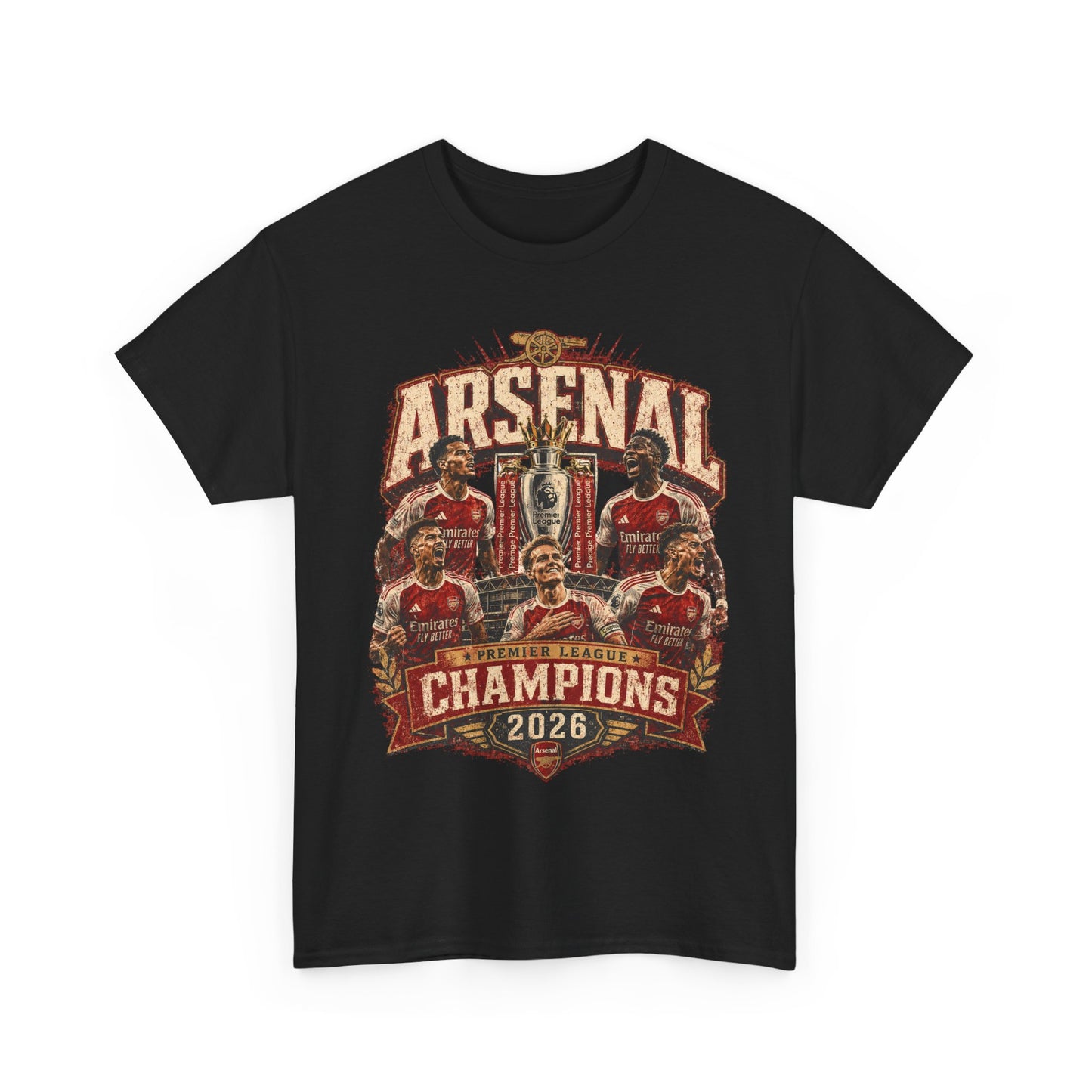 Arsenal 2026 Champions T-Shirt — Retro Team Trophy Football Tee