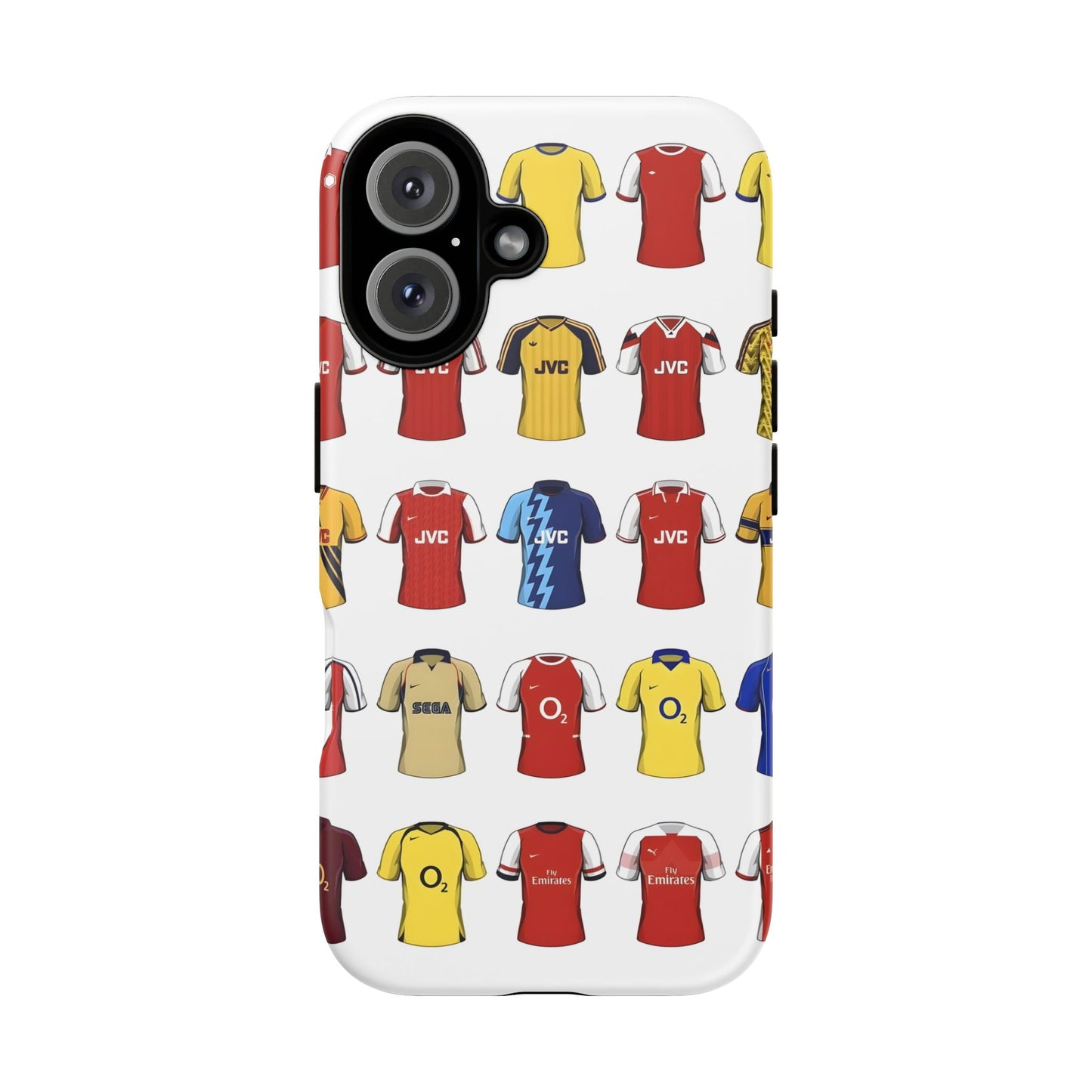 Arsenal Football Jersey Pattern Phone Case – Vintage Kit Collage Tough Cases