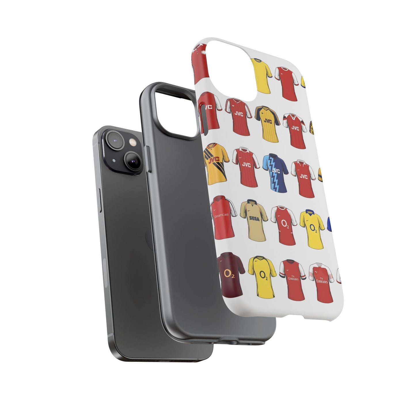 Arsenal Football Jersey Pattern Phone Case – Vintage Kit Collage Tough Cases