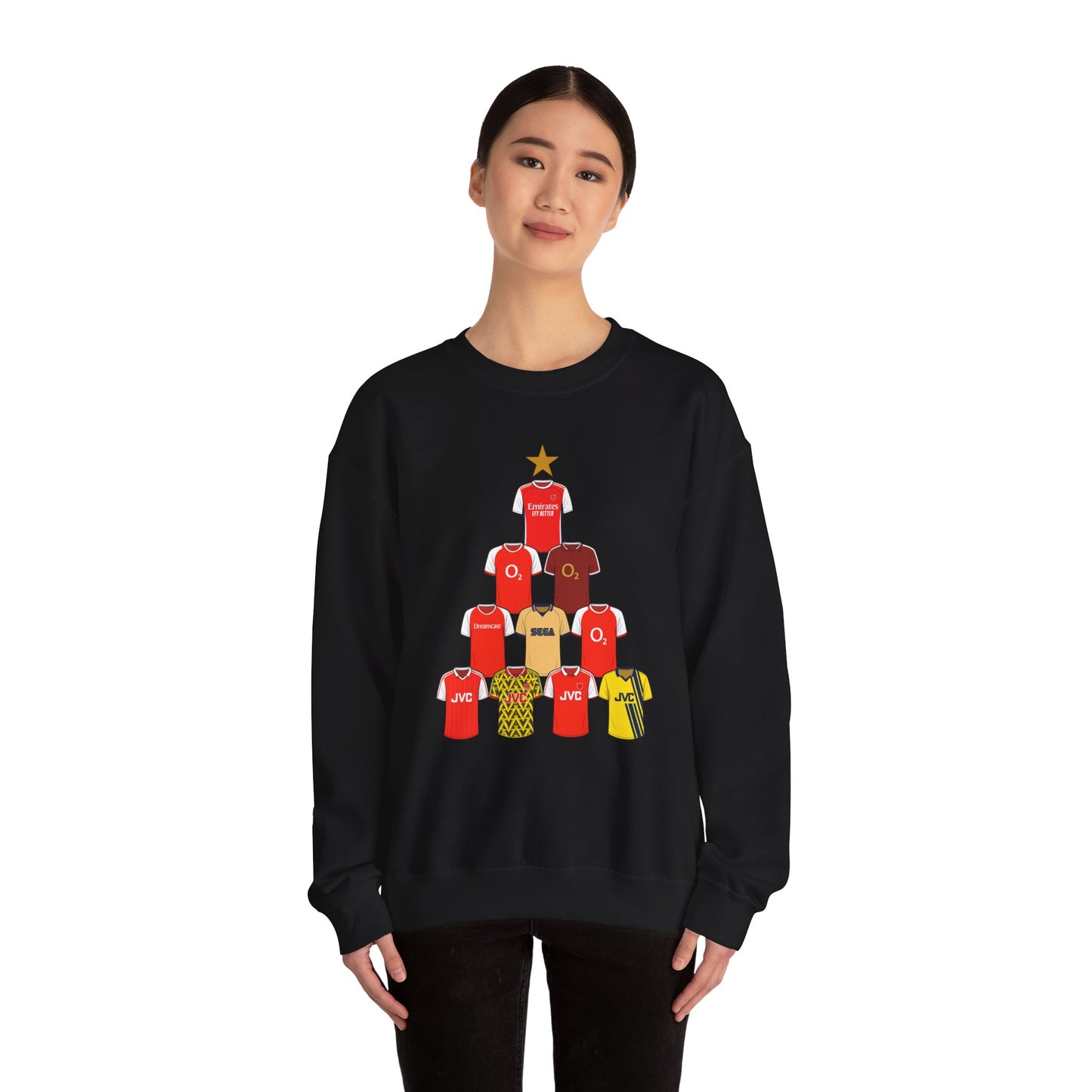 Football Jersey Christmas Tree Sweatshirt — Retro Kit Holiday Crewneck