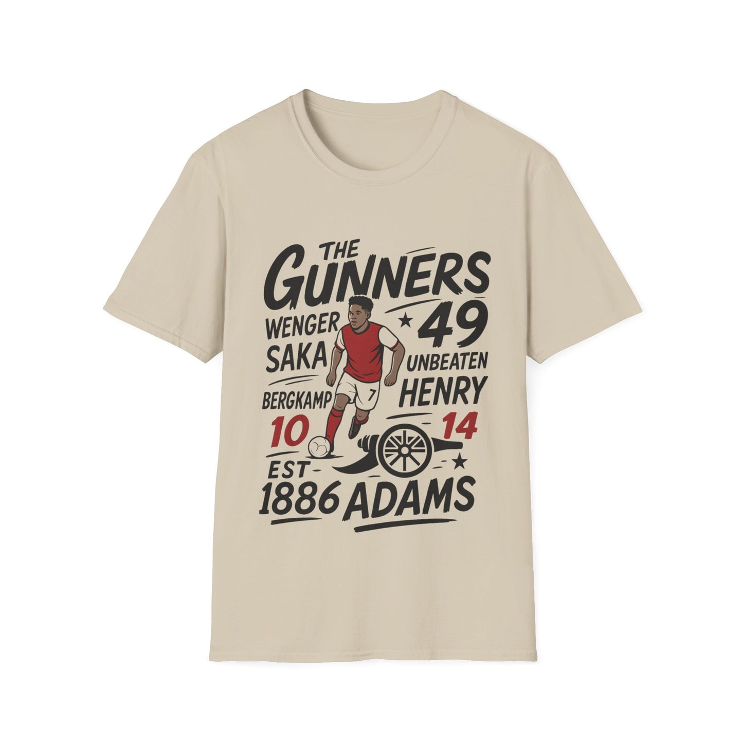 The Gunners Arsenal T-Shirt — Arsenal Legends Shirt (Wenger, Henry, Bergkamp, Saka)