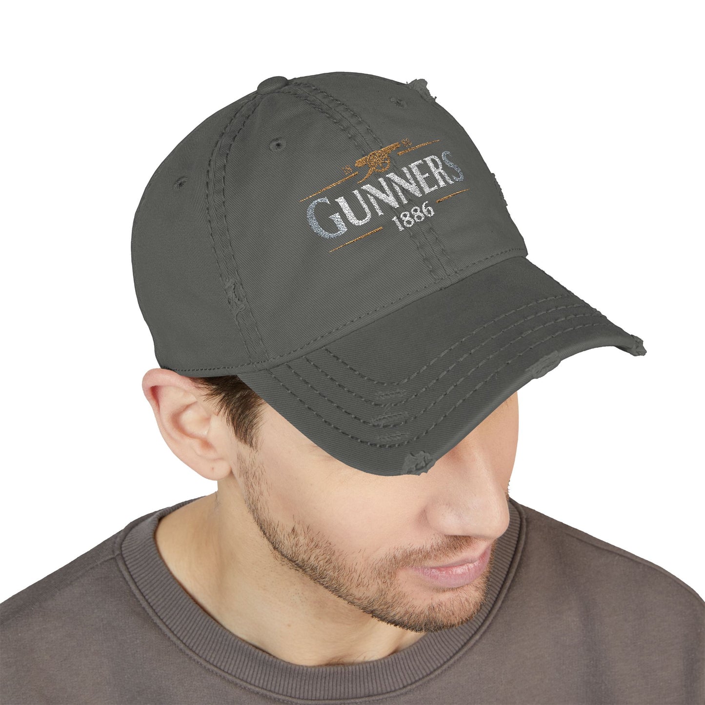 Embroidered "Gunners 1886" Distressed Dad Hat