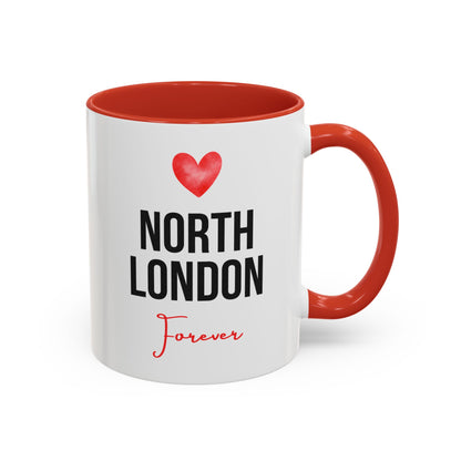 North London Forever Mug – Red Heart Football Coffee Cup (11oz)
