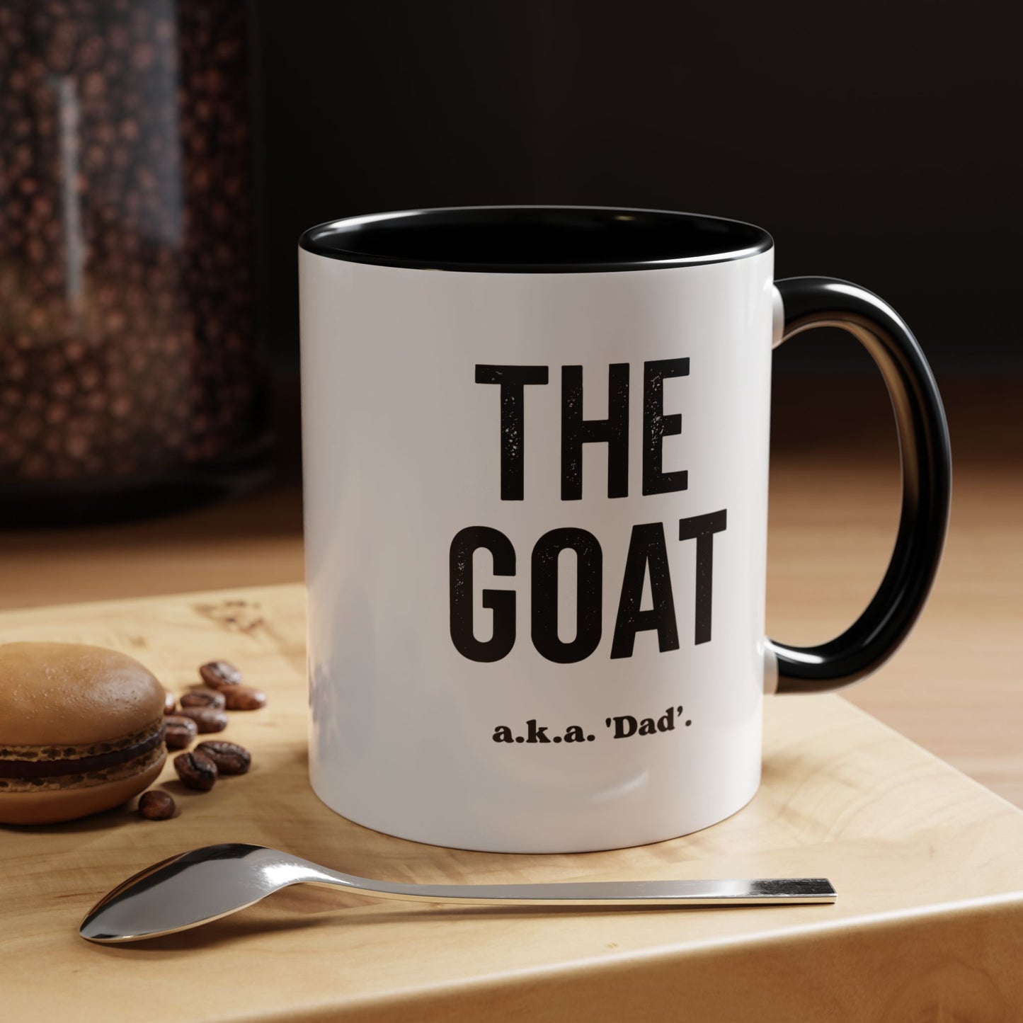 The GOAT Dad Accent Coffee Mug — 11/15oz Black-Handle Gift