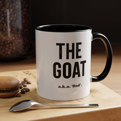 The GOAT Dad Accent Coffee Mug — 11/15oz Black-Handle Gift