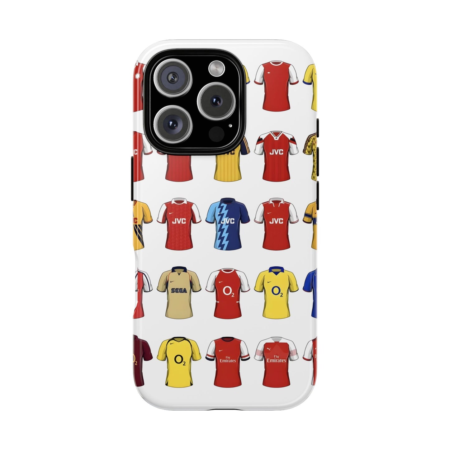 Arsenal Football Jersey Pattern Phone Case – Vintage Kit Collage Tough Cases