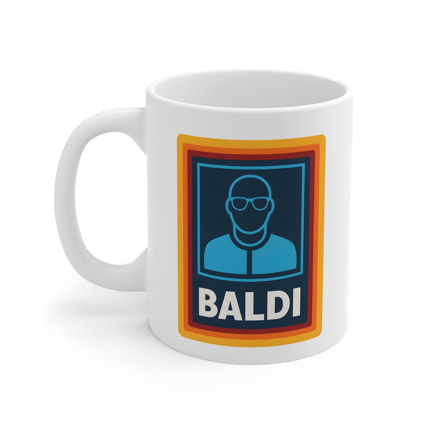 Baldi Retro Badge Mug — Funny Teacher/Geek Coffee Cup