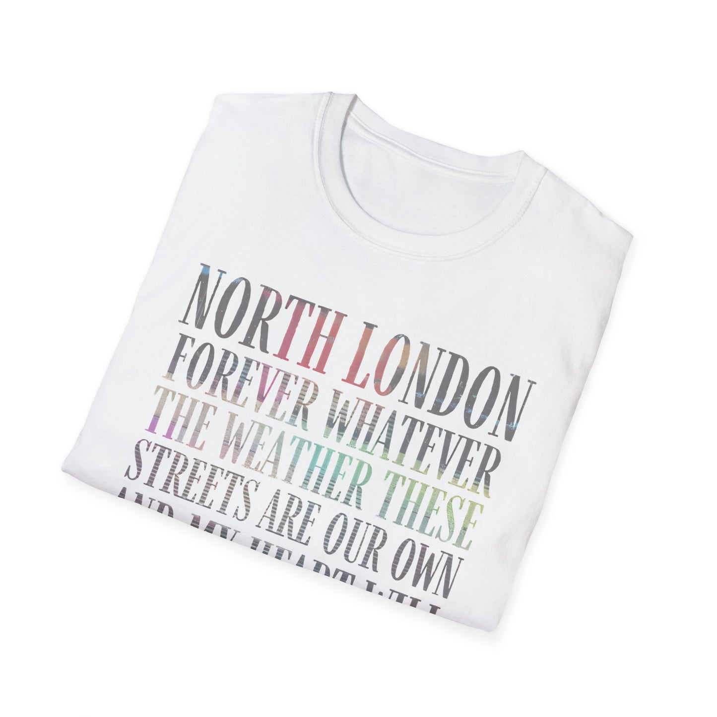 North London Typography T-Shirt — Pastel Lyrics Tee