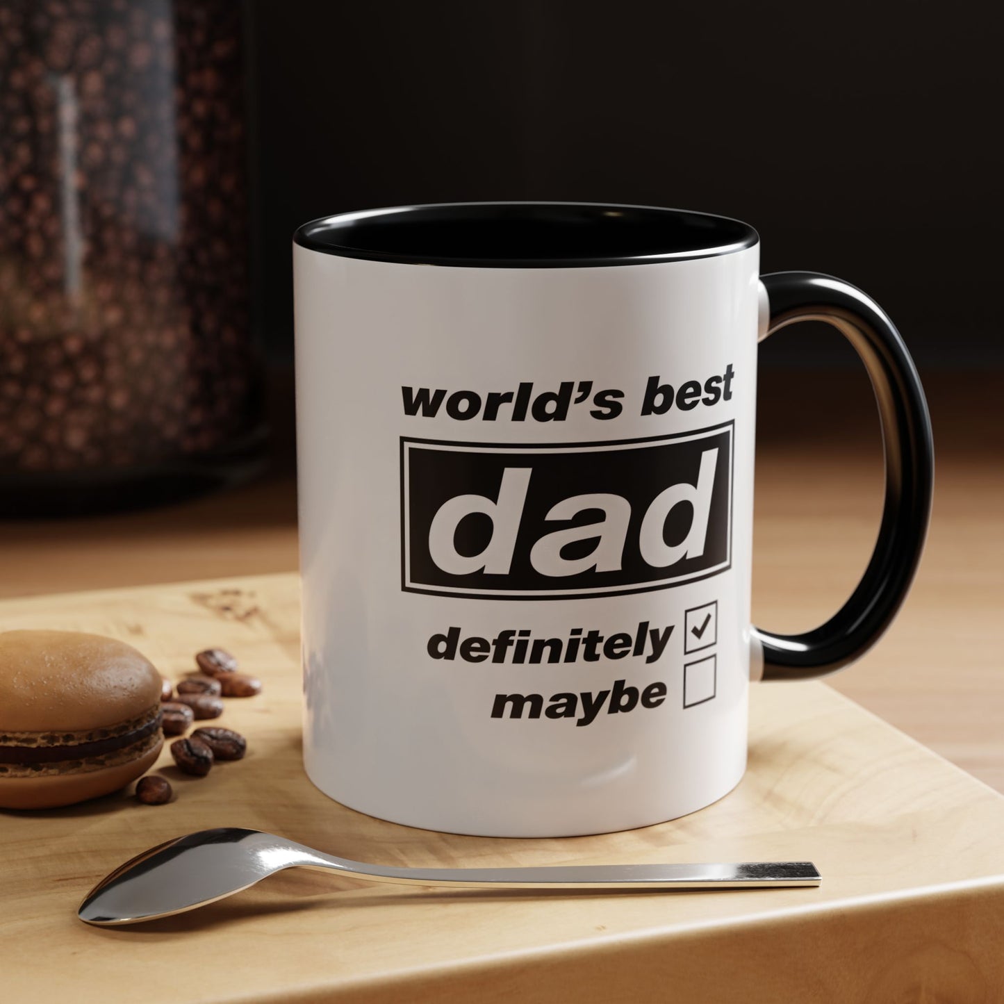 World's Best Dad Mug — "Definitely" Checked Funny Father's Day Coffee Mug