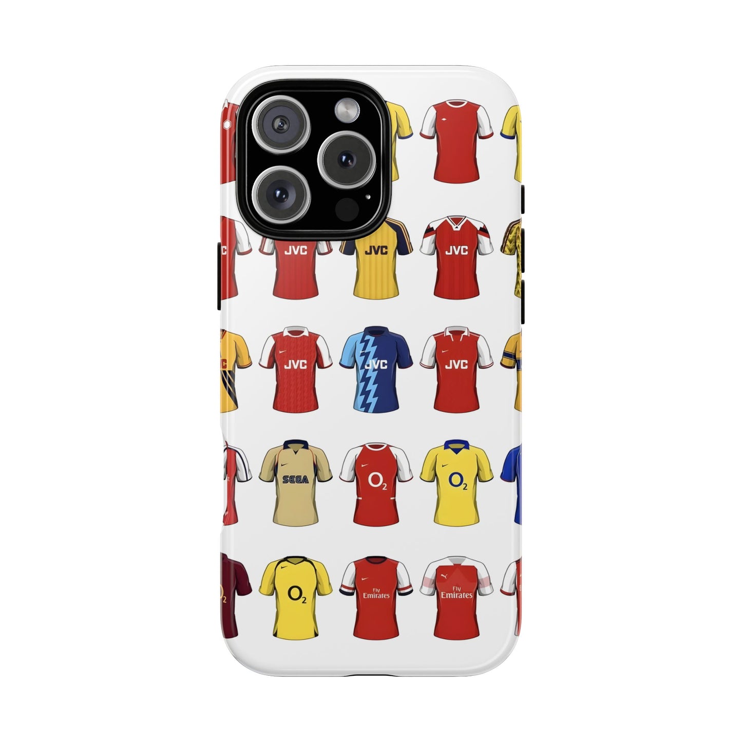 Arsenal Football Jersey Pattern Phone Case – Vintage Kit Collage Tough Cases