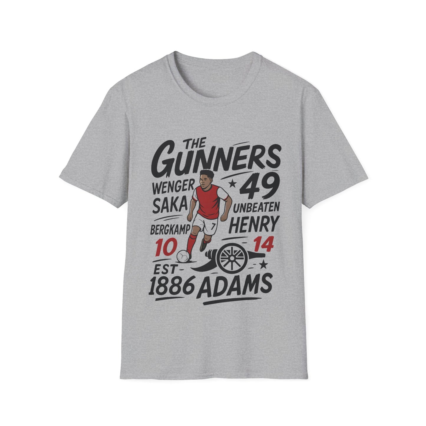 The Gunners Arsenal T-Shirt — Arsenal Legends Shirt (Wenger, Henry, Bergkamp, Saka)
