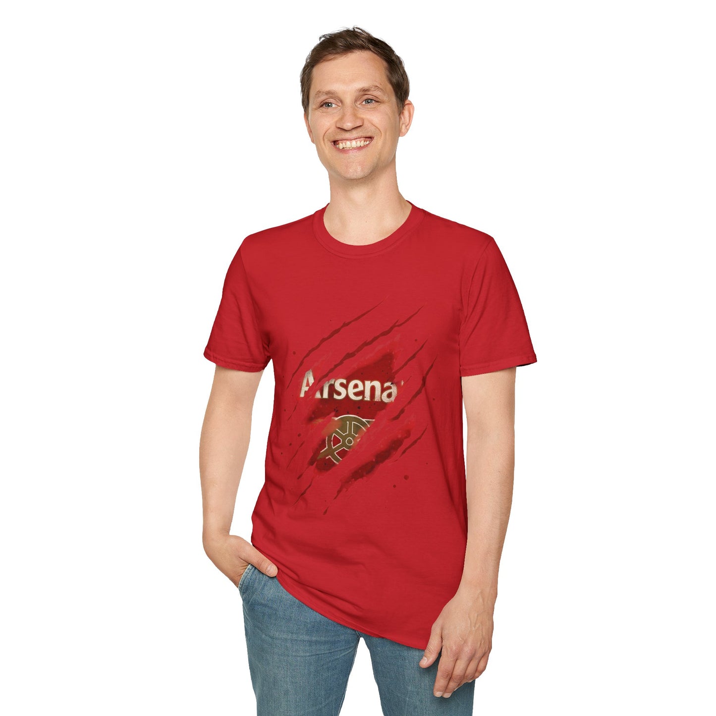 Arsenal Ripped Claw “Red Blood” Tee – Hidden Badge Vintage Effect T-Shirt