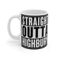 Arsenal Mug — “Straight Outta Highbury” Bold Black & White Typography Coffee Mug