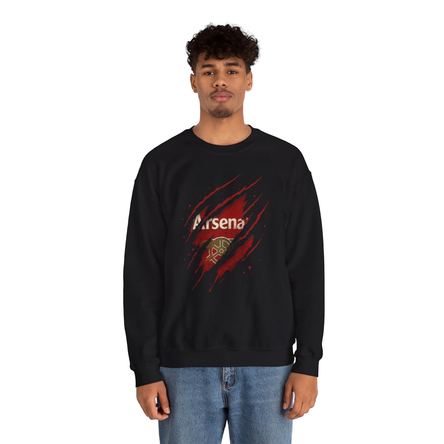 Arsenal Ripped Logo Crewneck Sweatshirt — Football Fan Pullover