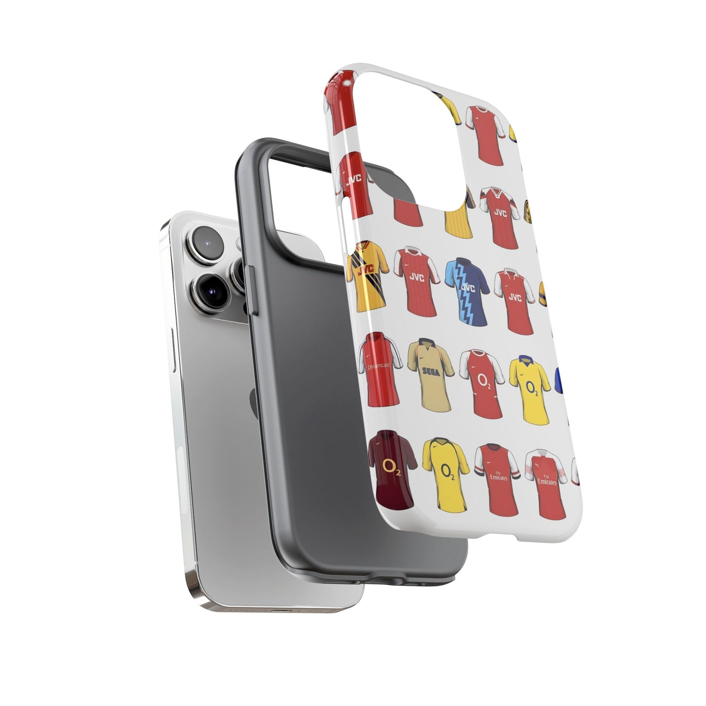 Arsenal Football Jersey Pattern Phone Case – Vintage Kit Collage Tough Cases
