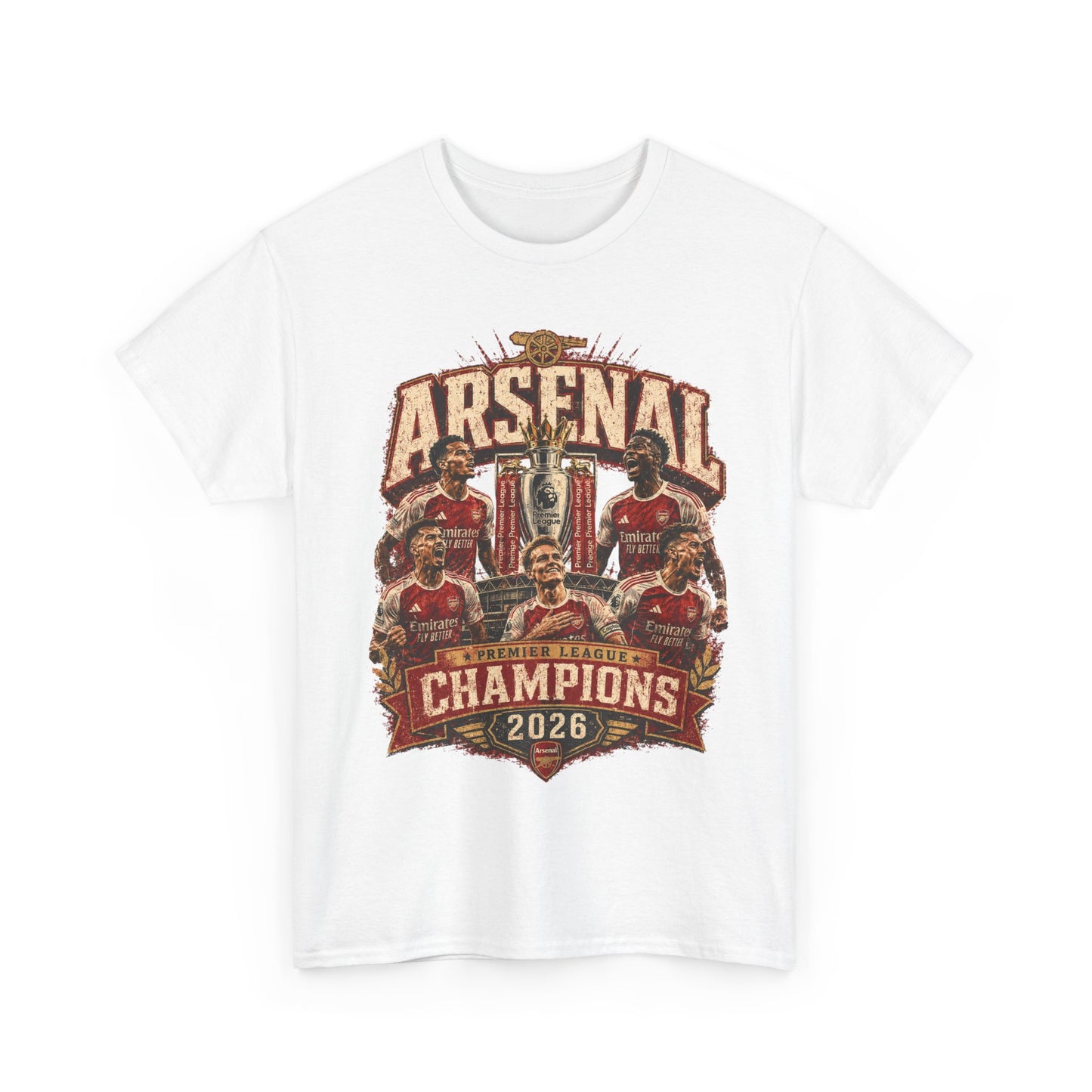 Arsenal 2026 Champions T-Shirt — Retro Team Trophy Football Tee