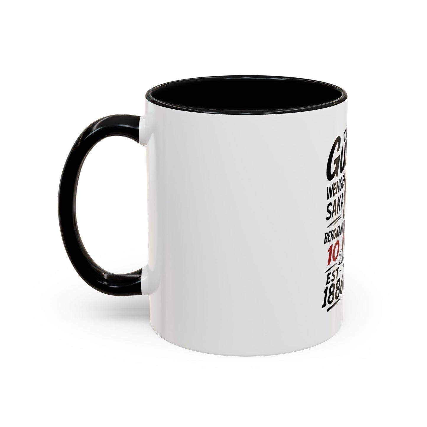 The Gunners Coffee Mug — Arsenal Legends Design (Wenger, Henry, Bergkamp, Saka)