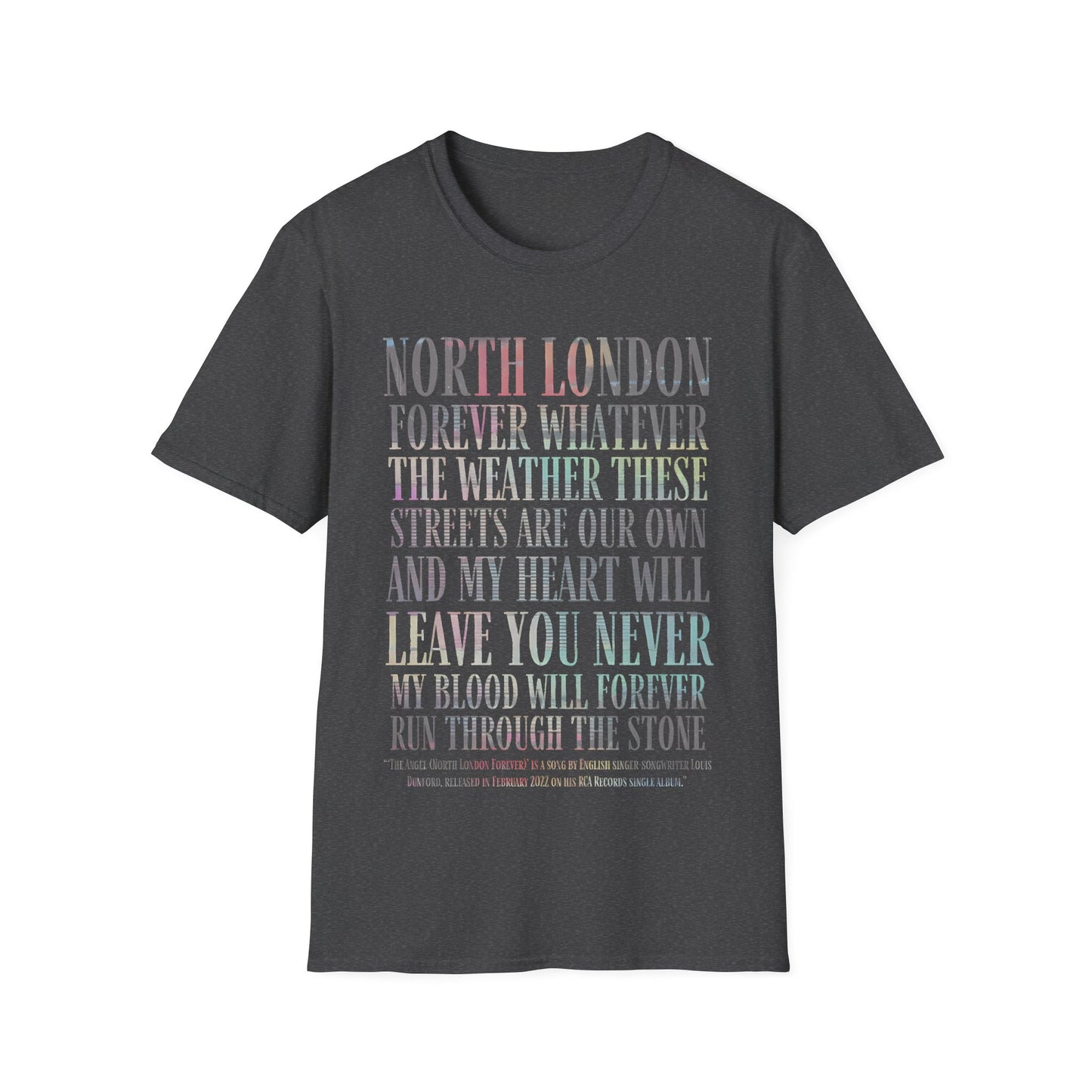 North London Typography T-Shirt — Pastel Lyrics Tee