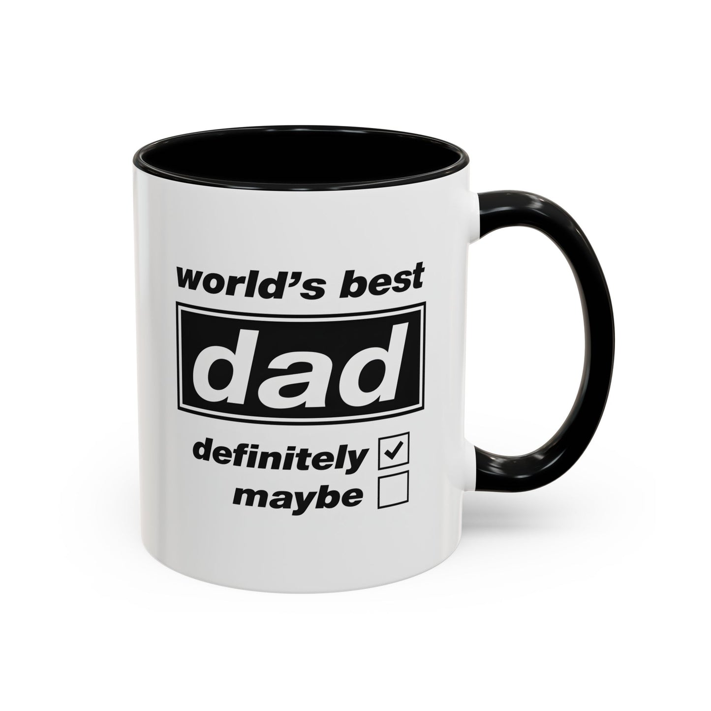 World's Best Dad Mug — "Definitely" Checked Funny Father's Day Coffee Mug