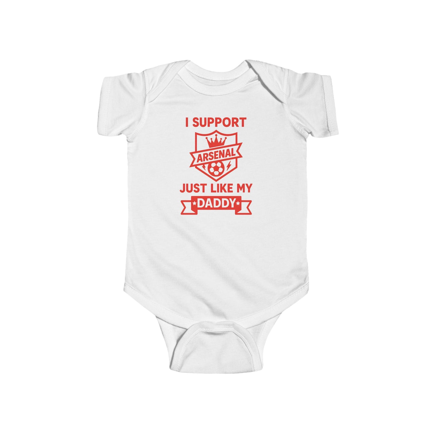 Arsenal Baby Bodysuit — “I Support Daddy’s Team” Infant Football Onesie