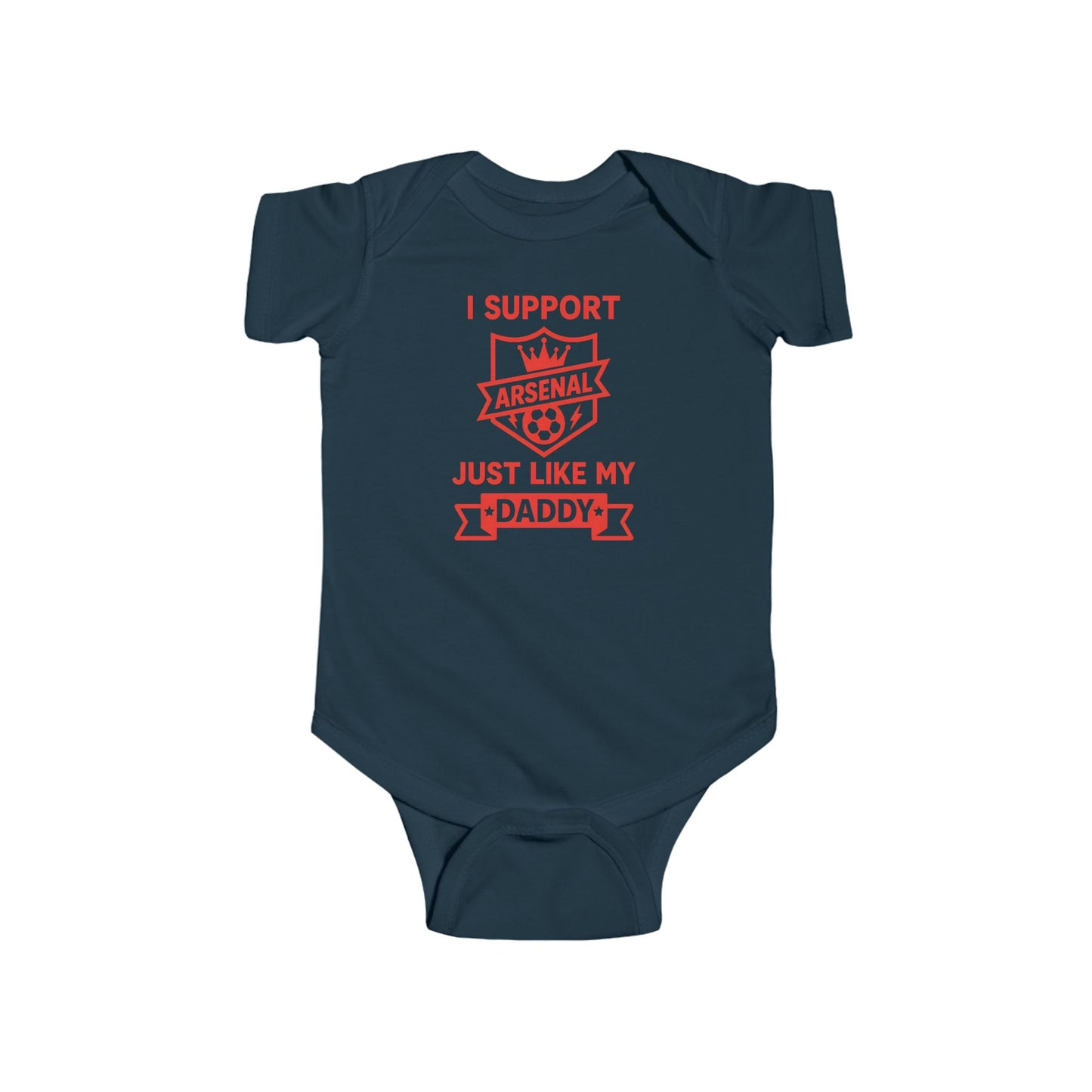 Arsenal Baby Bodysuit — “I Support Daddy’s Team” Infant Football Onesie