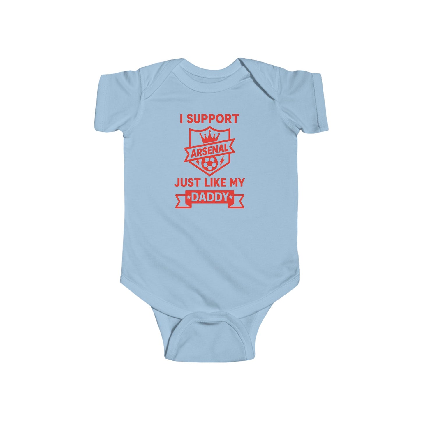 Arsenal Baby Bodysuit — “I Support Daddy’s Team” Infant Football Onesie