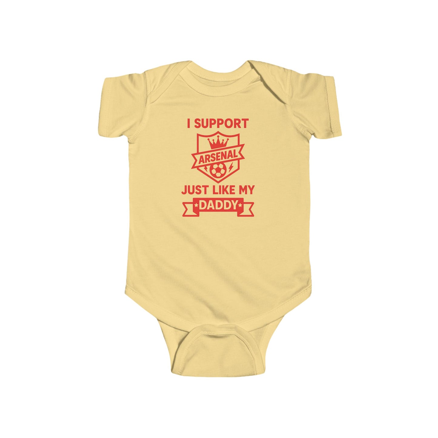 Arsenal Baby Bodysuit — “I Support Daddy’s Team” Infant Football Onesie