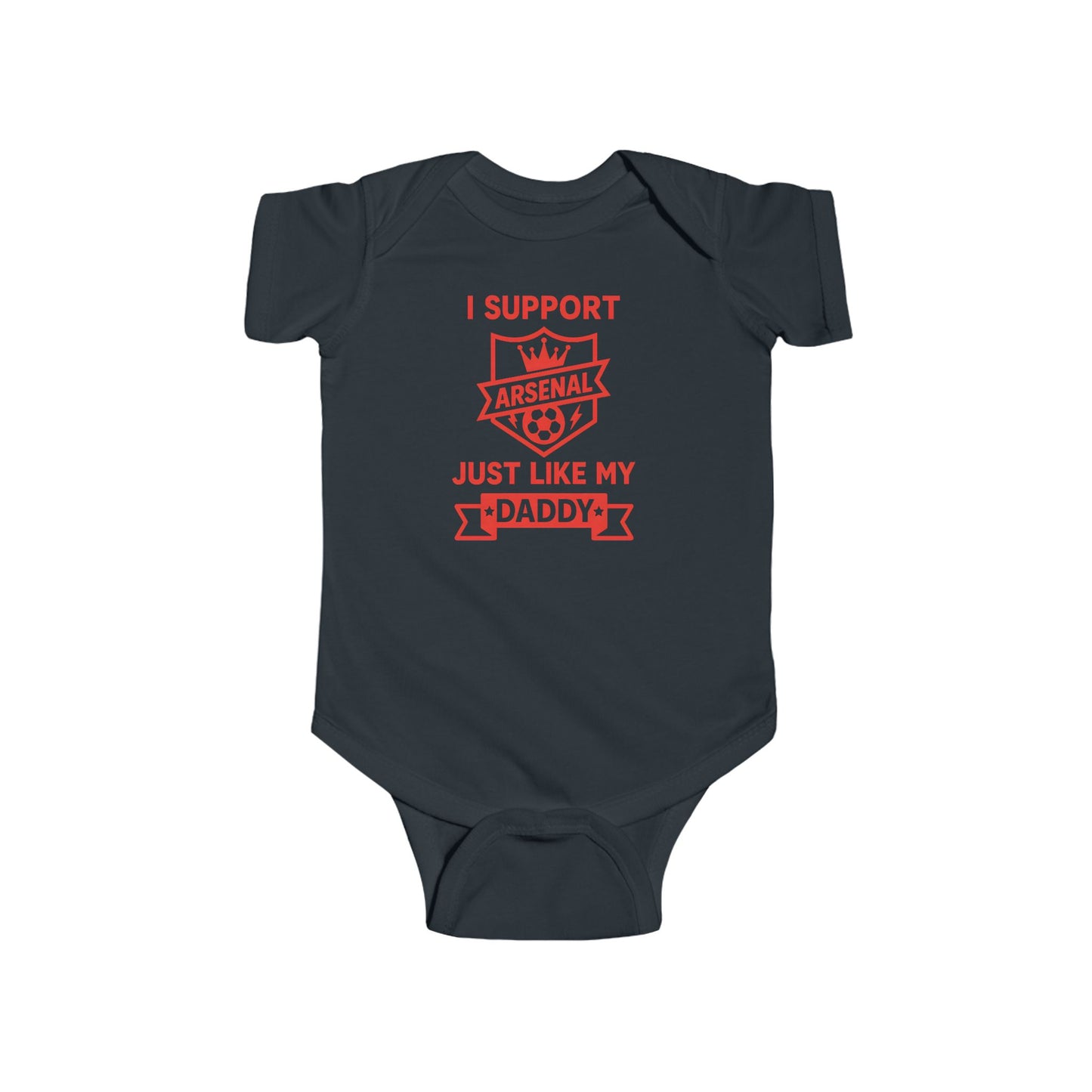 Arsenal Baby Bodysuit — “I Support Daddy’s Team” Infant Football Onesie