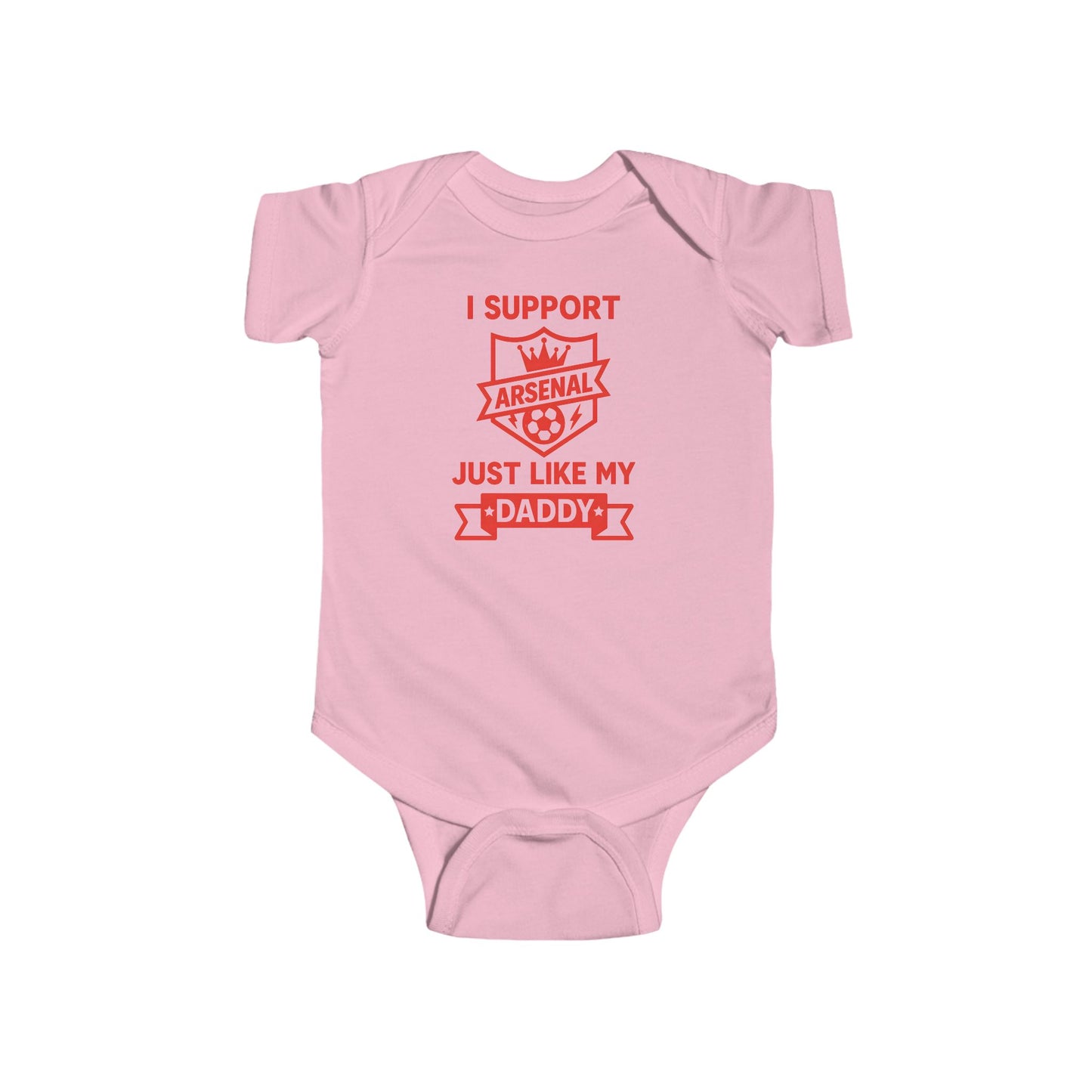Arsenal Baby Bodysuit — “I Support Daddy’s Team” Infant Football Onesie