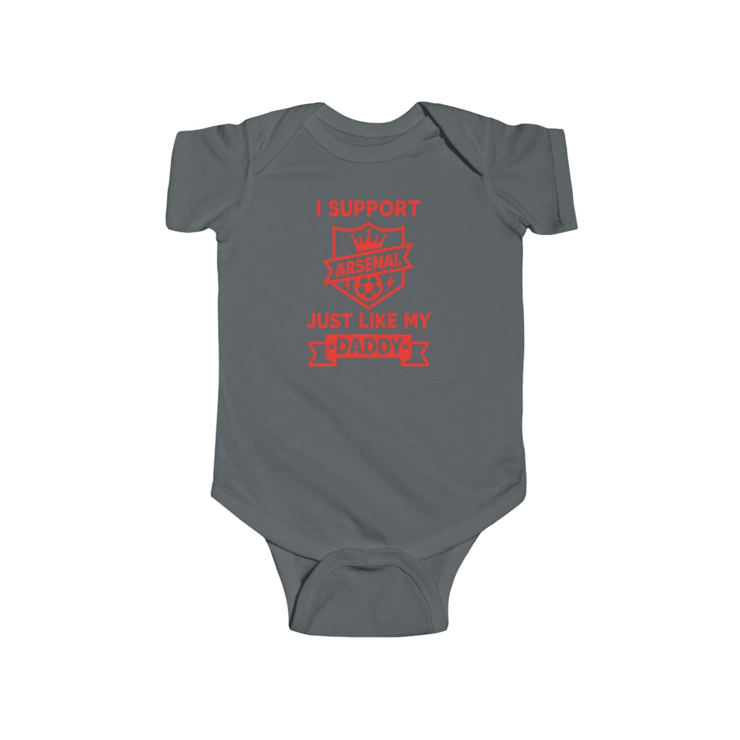 Arsenal Baby Bodysuit — “I Support Daddy’s Team” Infant Football Onesie