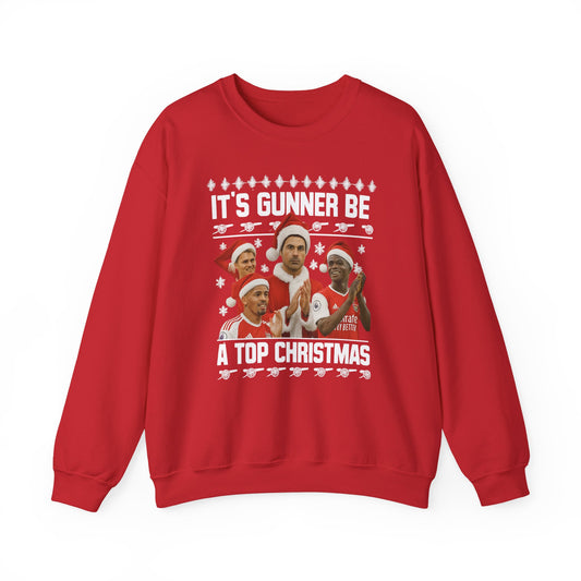 Christmas Sweatshirt — "It's Gunner Be a Top Christmas" Holiday Crewneck