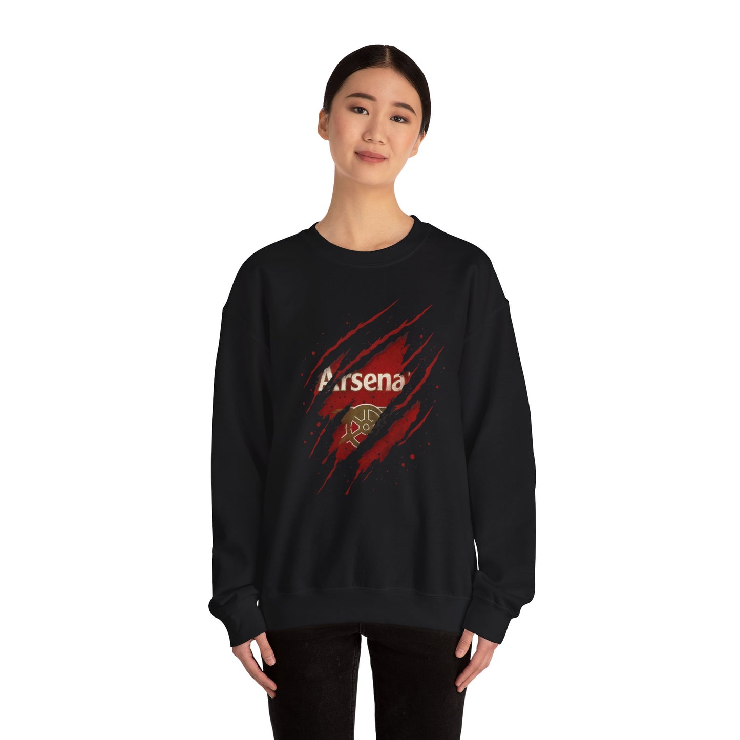 Arsenal Ripped Logo Crewneck Sweatshirt — Football Fan Pullover