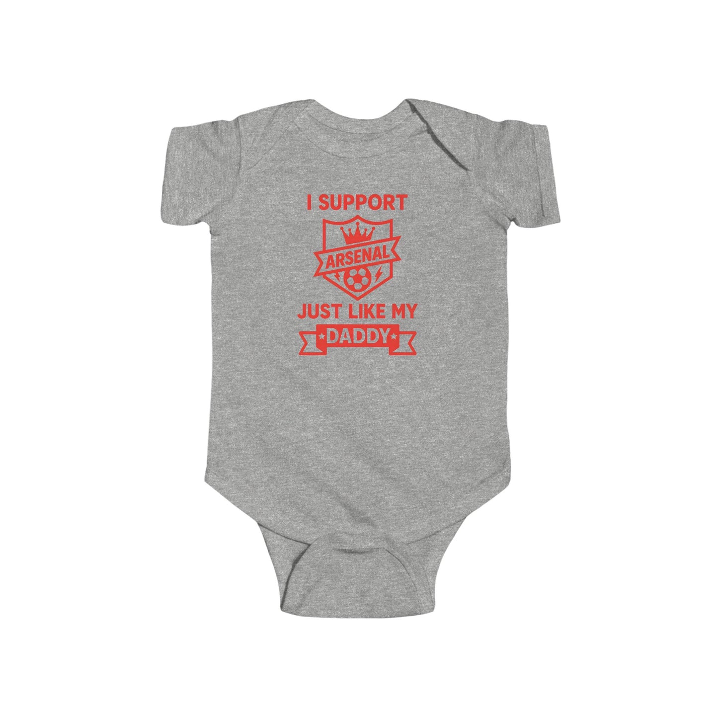 Arsenal Baby Bodysuit — “I Support Daddy’s Team” Infant Football Onesie