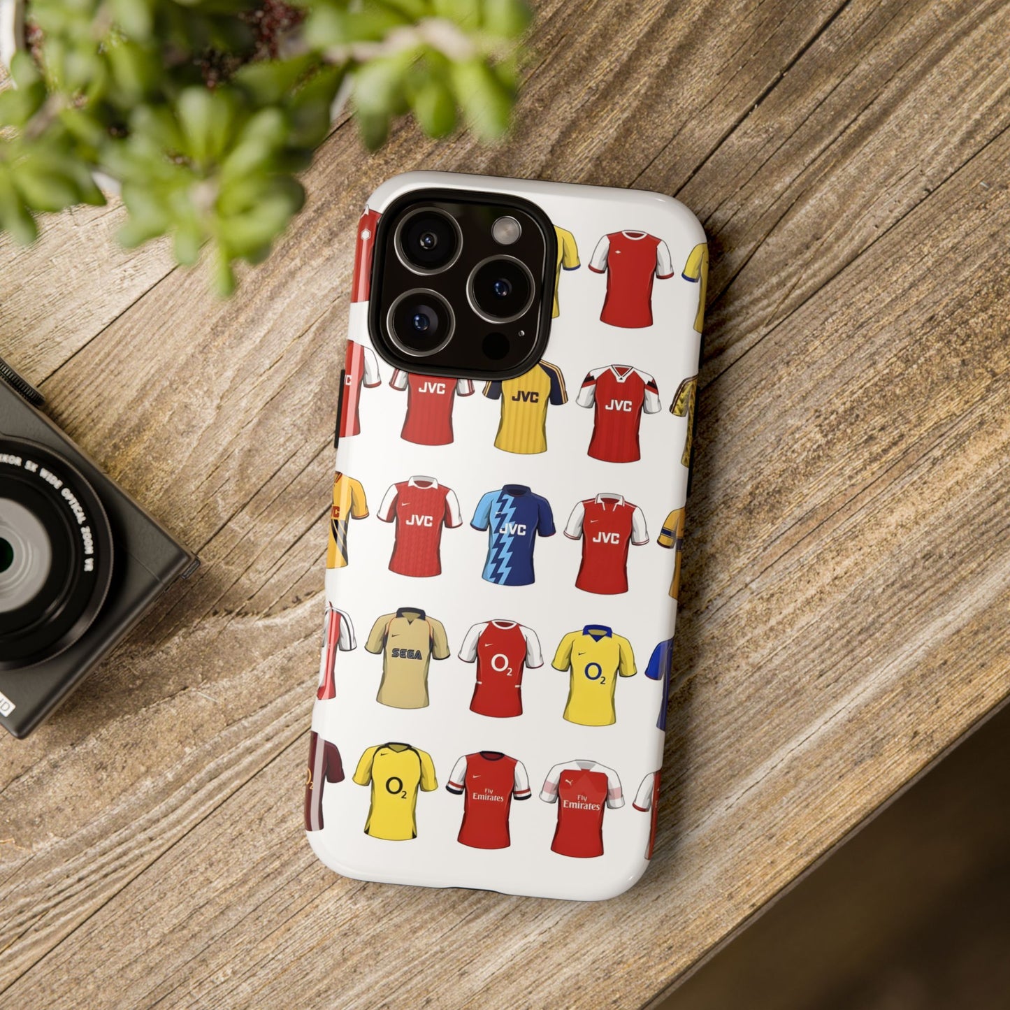 Arsenal Football Jersey Pattern Phone Case – Vintage Kit Collage Tough Cases