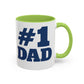 #1 Dad Accent Coffee Mug — Father's Day Gift 11/15oz