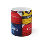 Arsenal Mug Inspired Retro Football Jersey Collage  — Vintage Arsenal Kit Coffee Cup